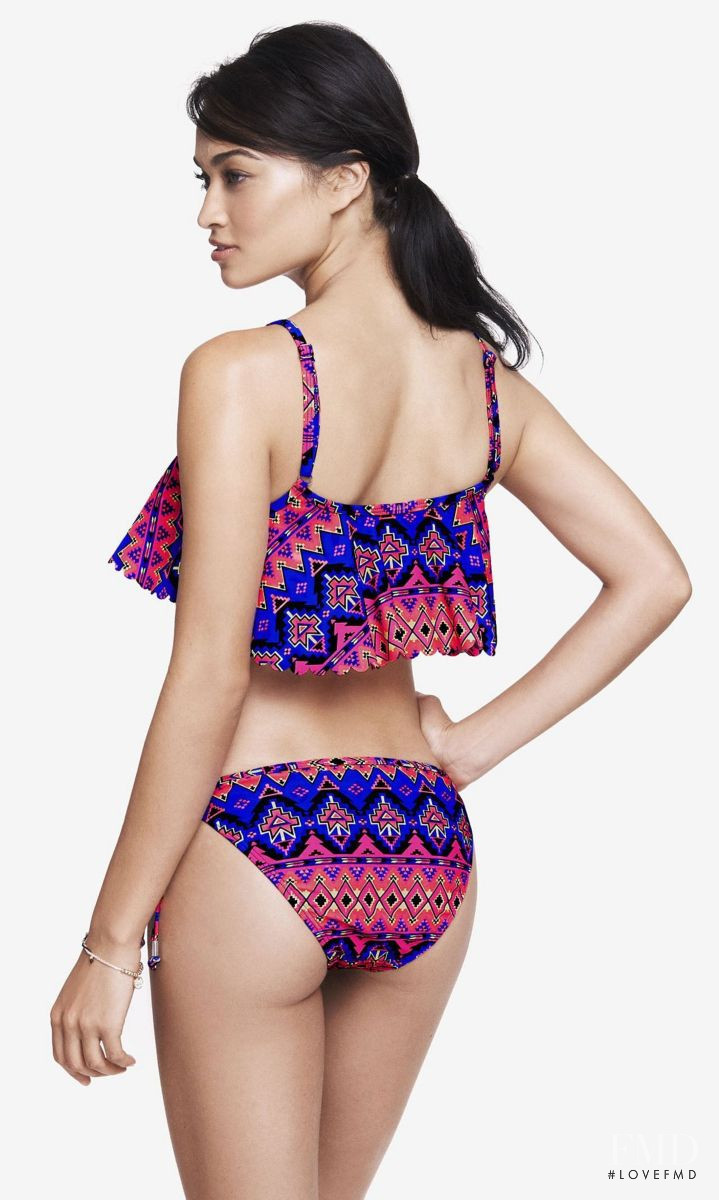 Shanina Shaik featured in  the Express Swimwear catalogue for Spring/Summer 2015