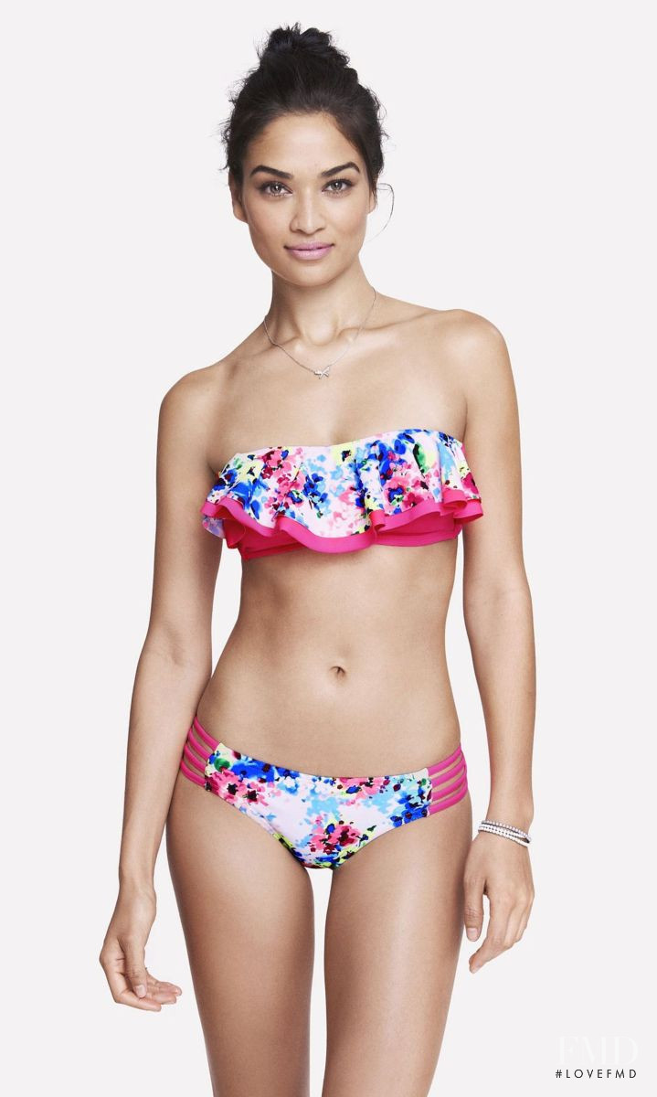 Shanina Shaik featured in  the Express Swimwear catalogue for Spring/Summer 2015