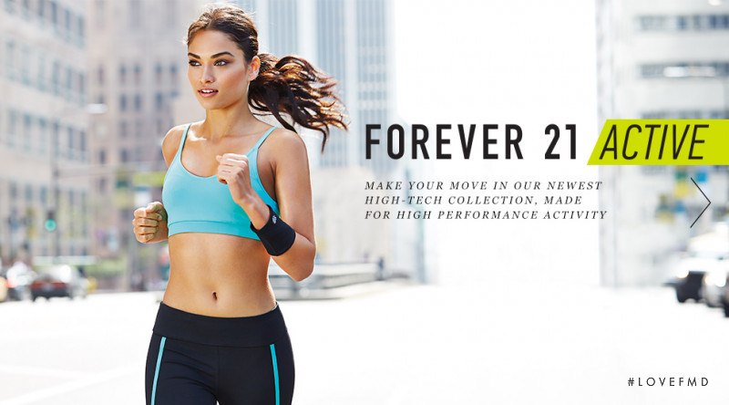 Shanina Shaik featured in  the Forever 21 Activwear advertisement for Spring/Summer 2015