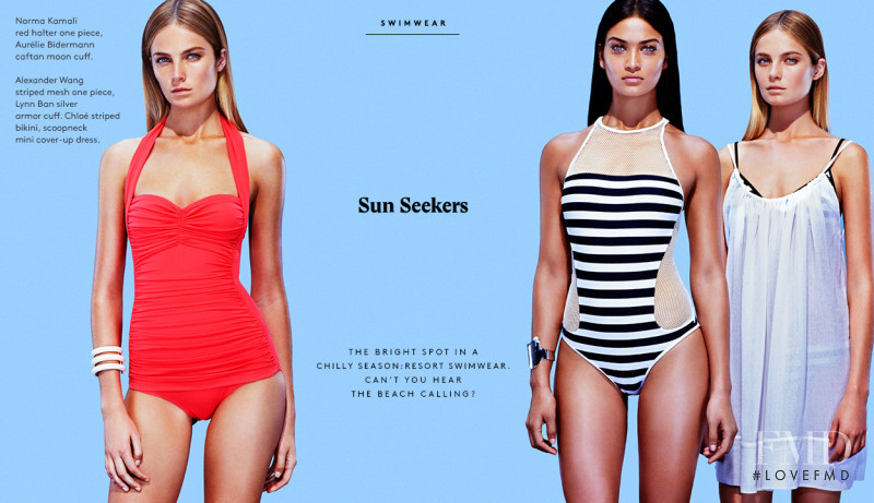 Shanina Shaik featured in  the Barneys New York Swim lookbook for Spring/Summer 2014