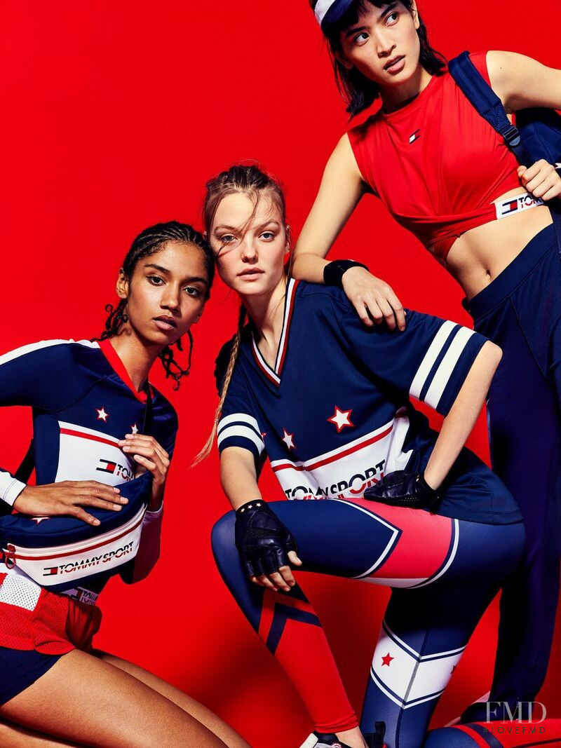 Roos Abels featured in  the Tommy Sport lookbook for Spring/Summer 2019