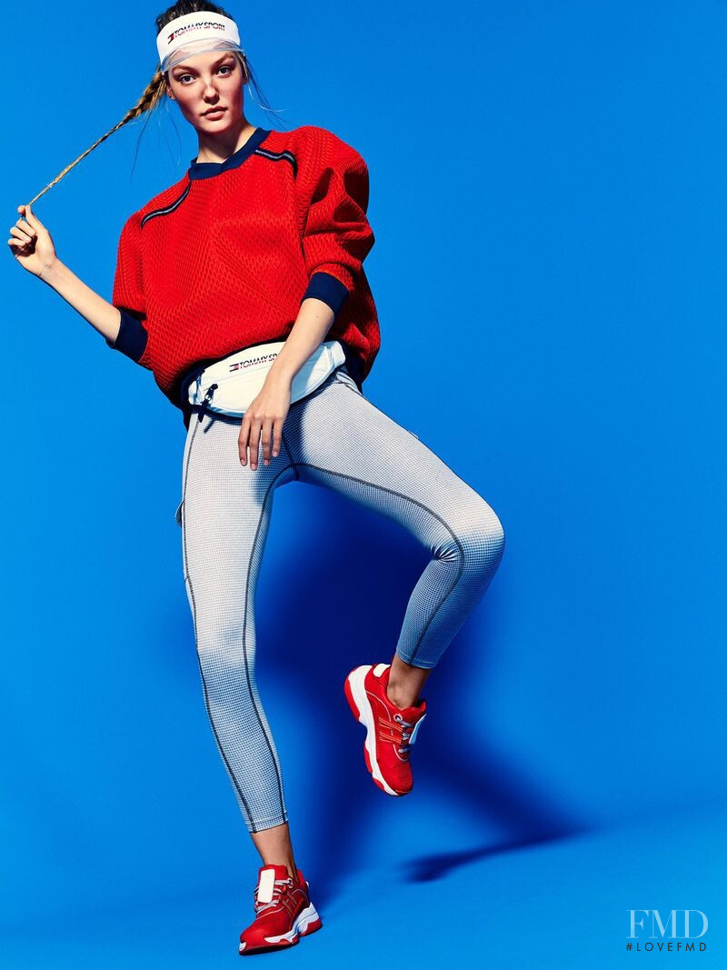 Roos Abels featured in  the Tommy Sport lookbook for Spring/Summer 2019