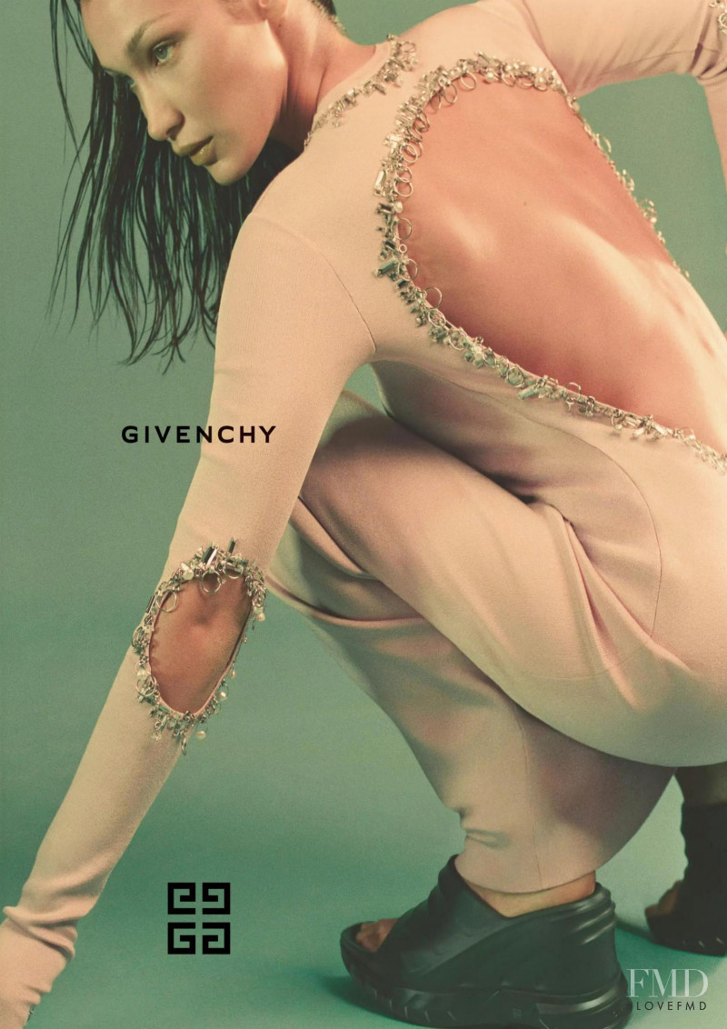 Bella Hadid featured in  the Givenchy advertisement for Spring/Summer 2021