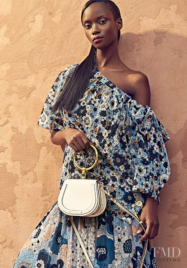 Riley Montana featured in  the Saks Fifth Avenue Handbag Editorial lookbook for Spring 2017
