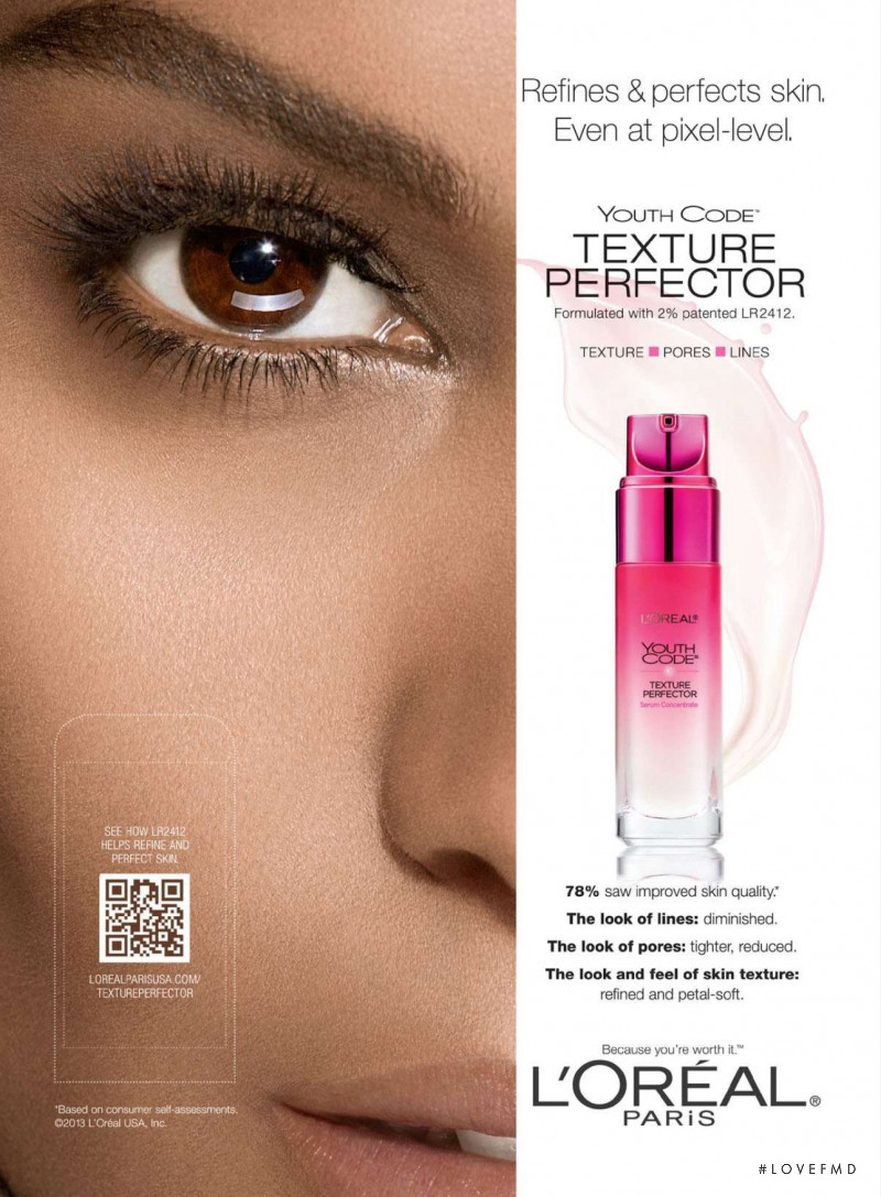 Liya Kebede featured in  the L\'Oreal Paris Youth Code Texture Perfector Serum Concentrate advertisement for Autumn/Winter 2013
