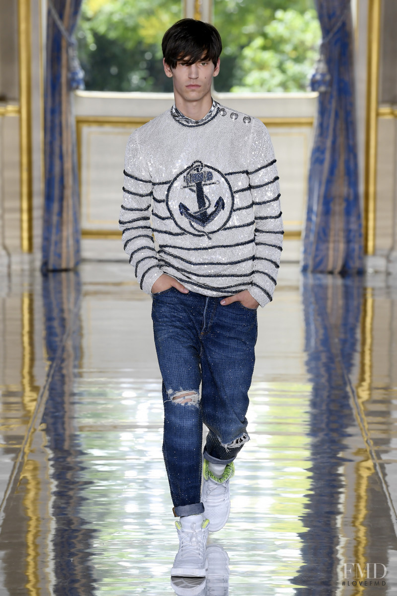 Justin Eric Martin featured in  the Balmain fashion show for Spring/Summer 2019
