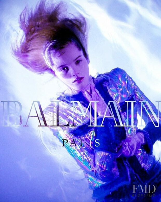 Alexina Graham featured in  the Balmain Mermaids Collection advertisement for Autumn/Winter 2018