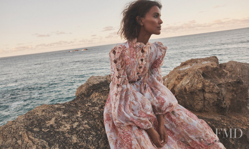 Liya Kebede featured in  the Zimmermann advertisement for Spring 2021