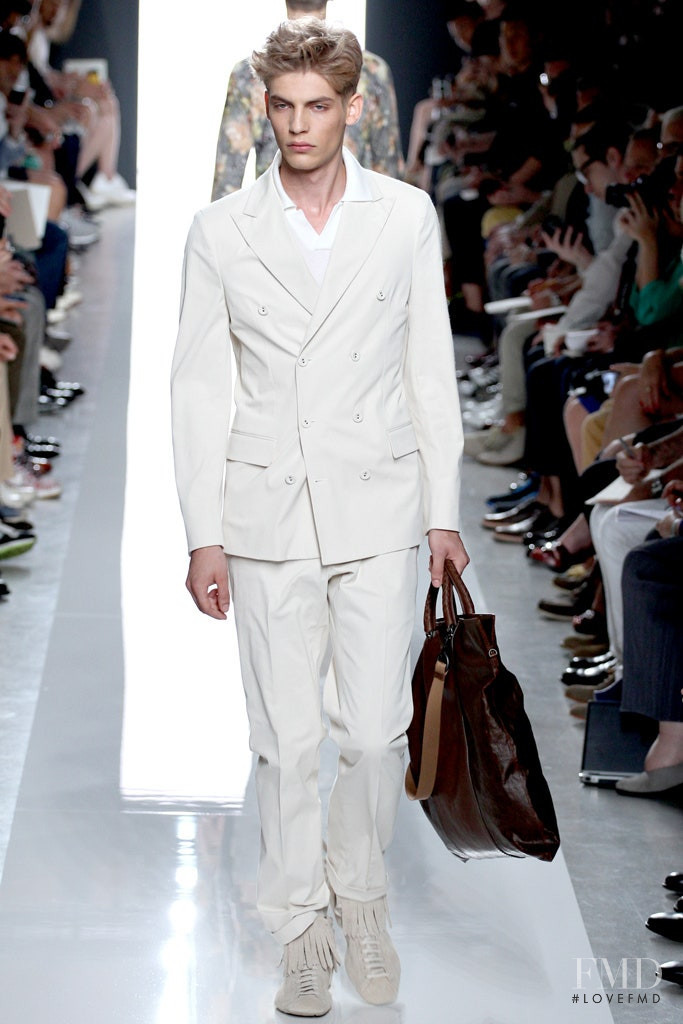 Baptiste Radufe featured in  the Bottega Veneta fashion show for Spring/Summer 2013