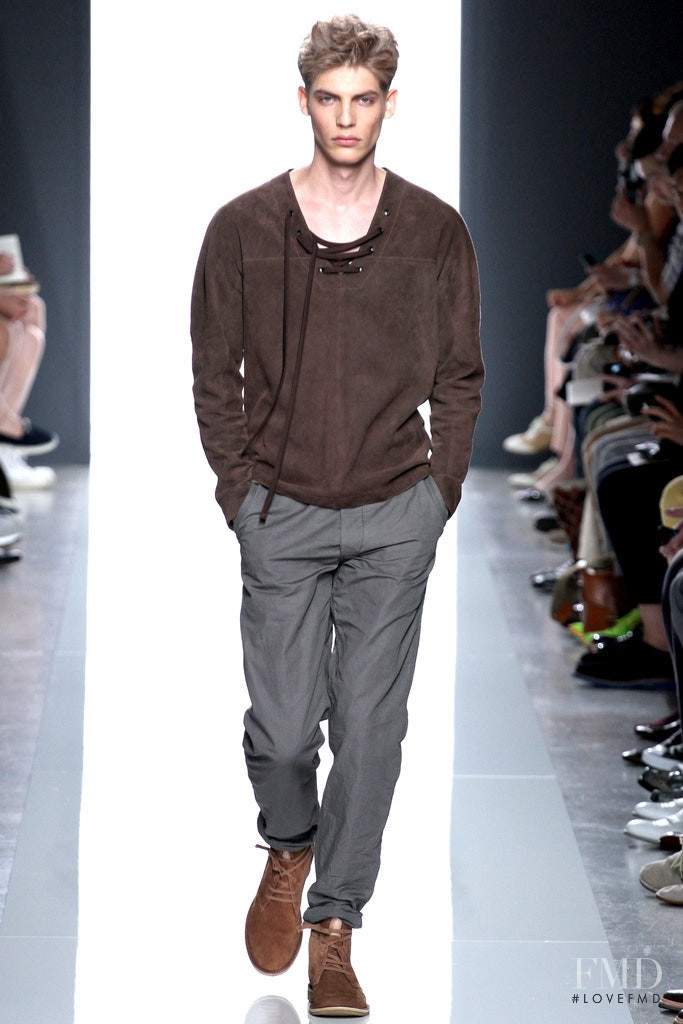 Baptiste Radufe featured in  the Bottega Veneta fashion show for Spring/Summer 2013