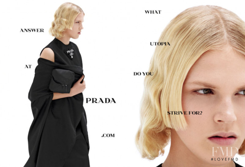 Lydia Kloos featured in  the Prada advertisement for Spring/Summer 2021