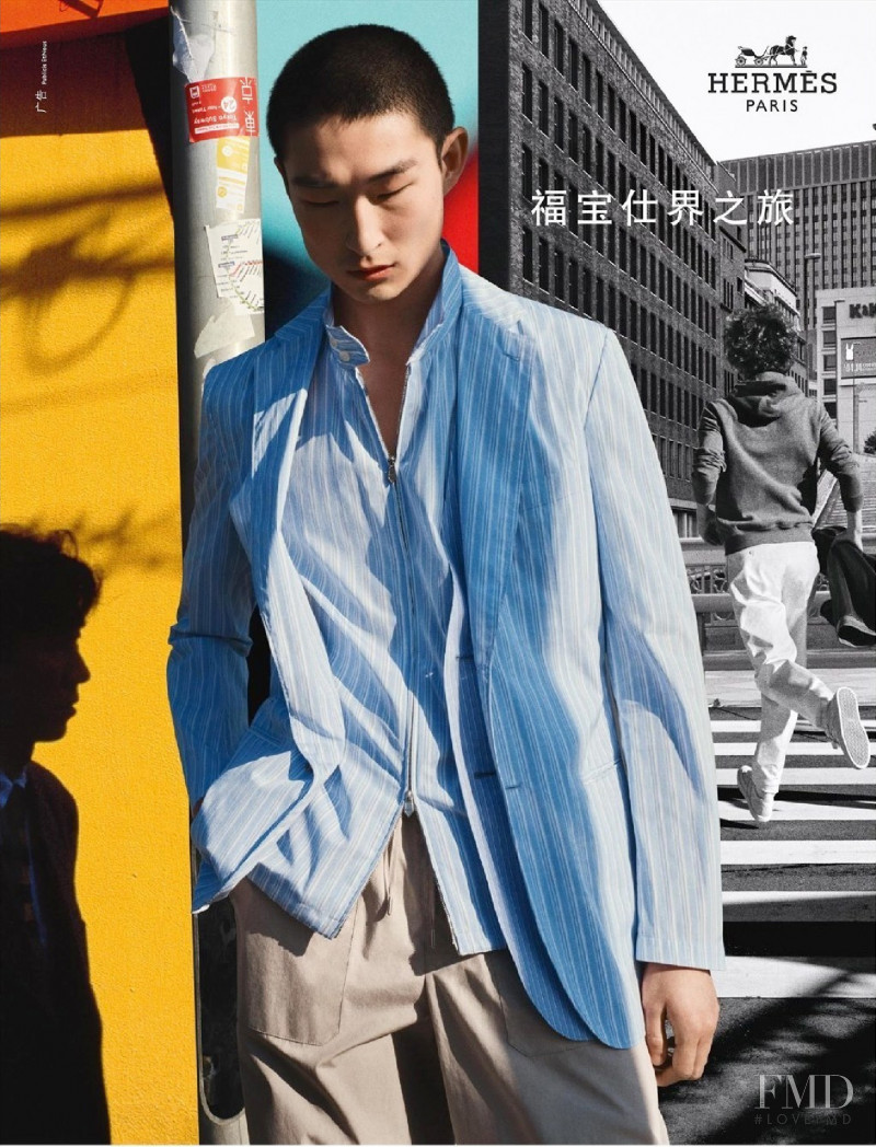 Sang Woo Kim featured in  the Hermès advertisement for Spring/Summer 2021