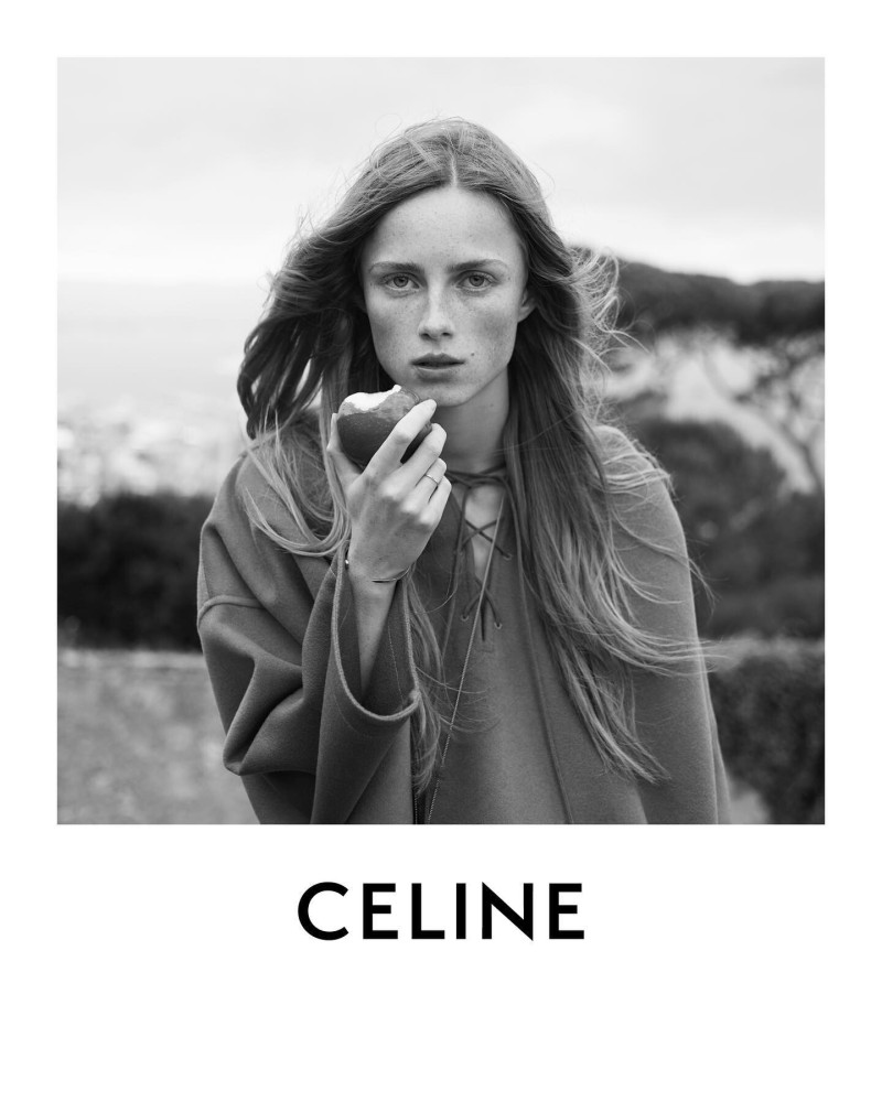 Rianne Van Rompaey featured in  the Celine advertisement for Resort 2021