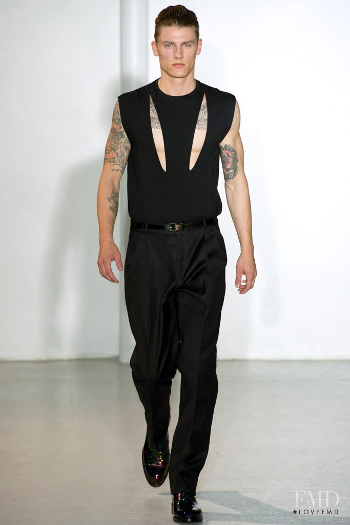 Mikkel Jensen featured in  the Mugler fashion show for Spring/Summer 2013
