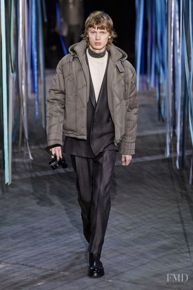 Jonas Glöer featured in  the Ermenegildo Zegna fashion show for Autumn/Winter 2020