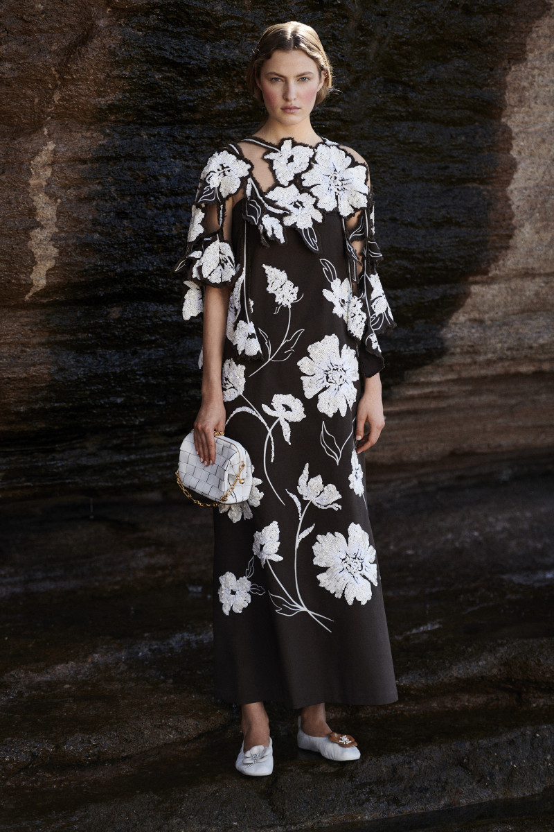 Greta Varlese featured in  the Tory Burch lookbook for Pre-Fall 2021