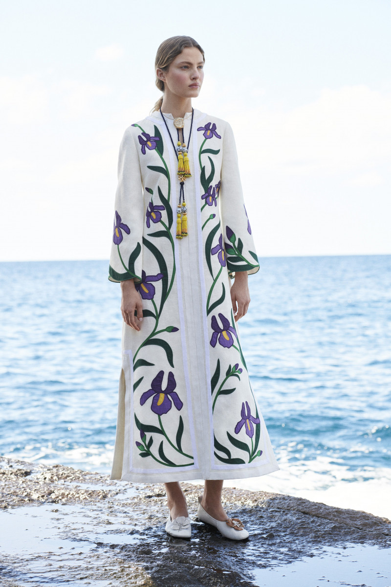 Greta Varlese featured in  the Tory Burch lookbook for Pre-Fall 2021