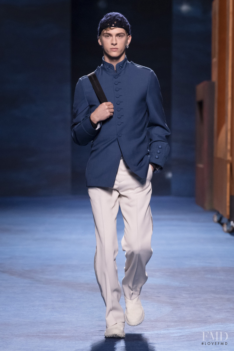 Dominik Sadoch featured in  the Dior Homme fashion show for Autumn/Winter 2021