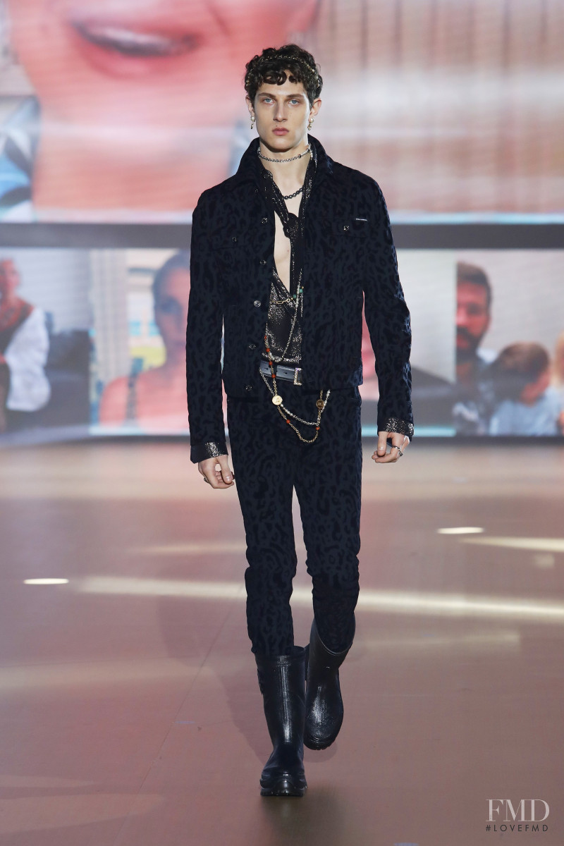 Mattia Liam La Placa featured in  the Dolce & Gabbana fashion show for Autumn/Winter 2021