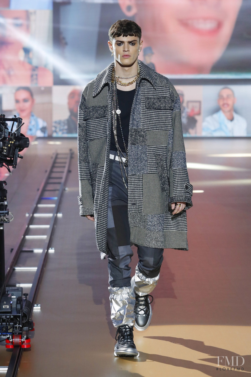 Mattia Giovannoni featured in  the Dolce & Gabbana fashion show for Autumn/Winter 2021