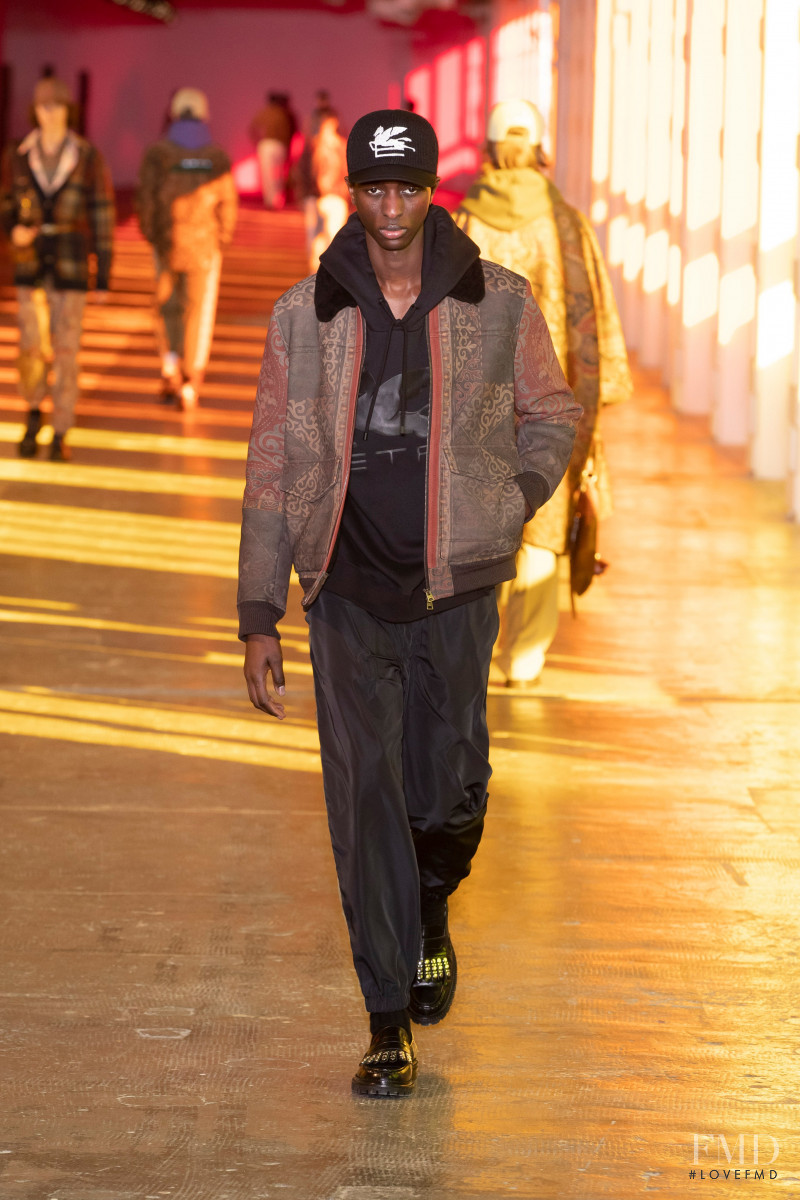 Oumar Goumballa featured in  the Etro fashion show for Autumn/Winter 2021