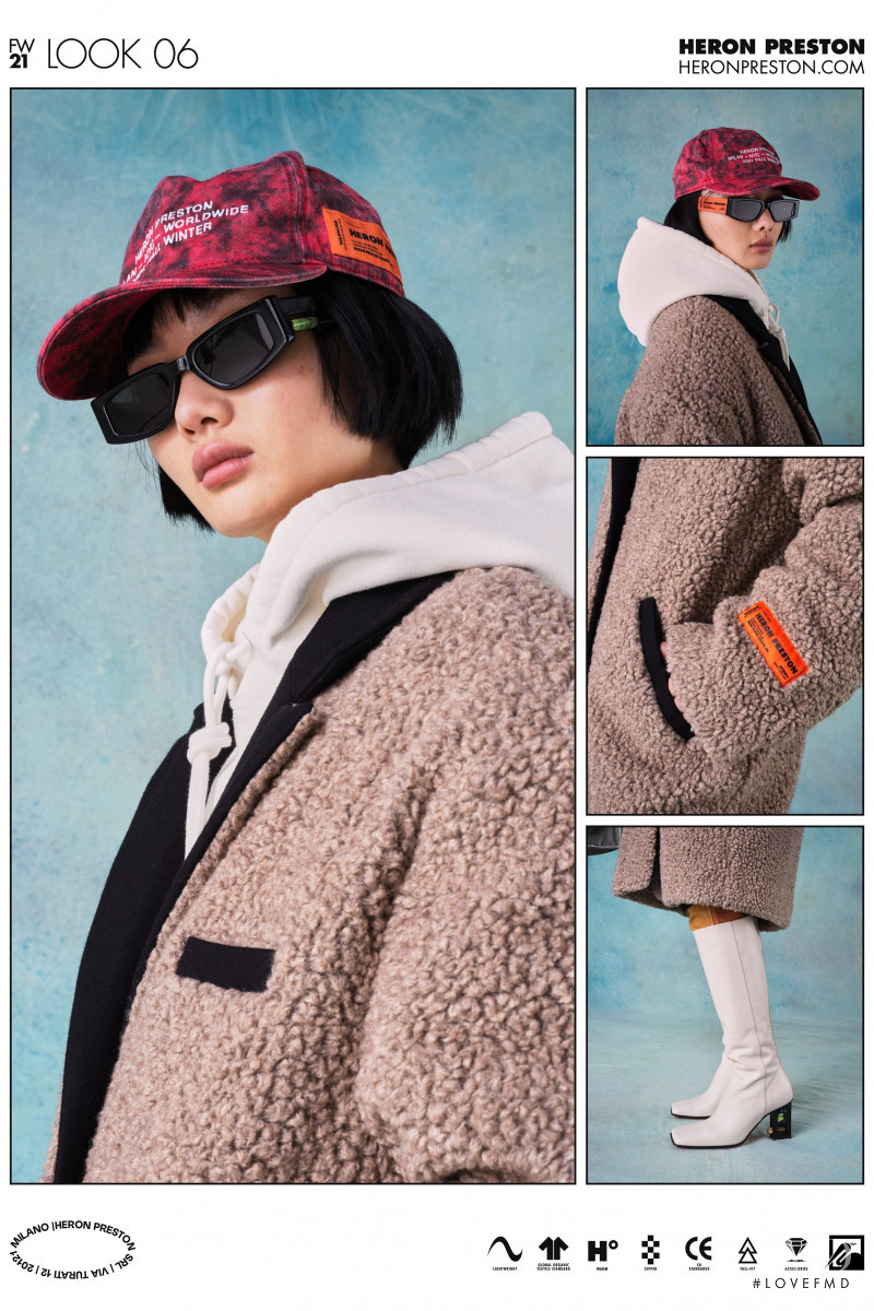 Mao Xiao Xing featured in  the Heron Preston lookbook for Autumn/Winter 2021