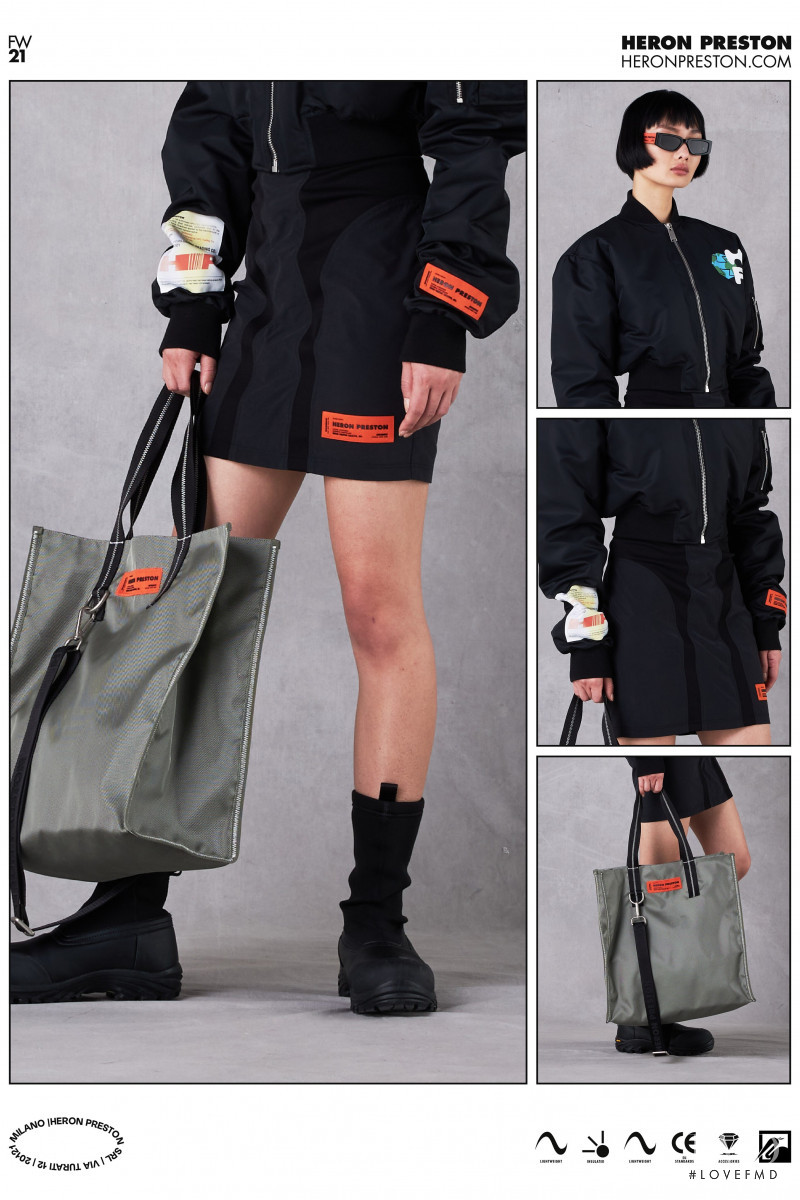 Mao Xiao Xing featured in  the Heron Preston lookbook for Autumn/Winter 2021