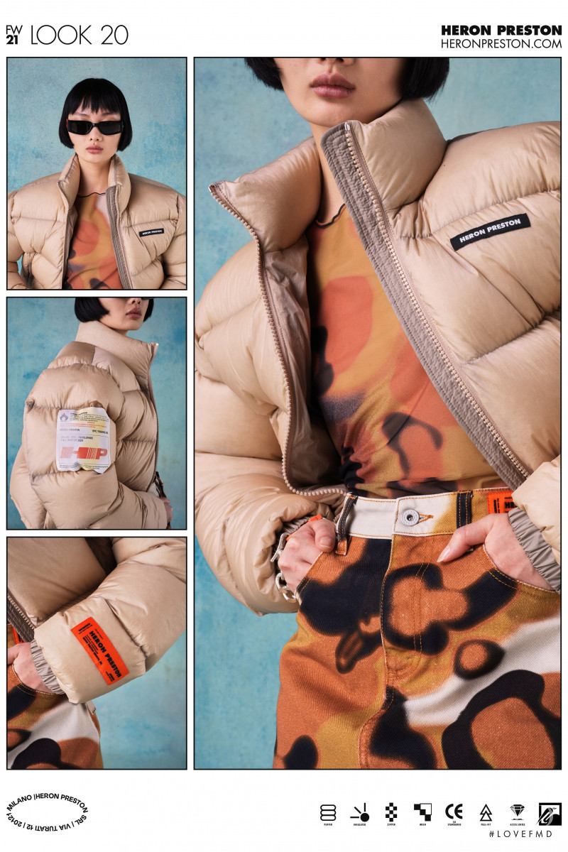 Mao Xiao Xing featured in  the Heron Preston lookbook for Autumn/Winter 2021