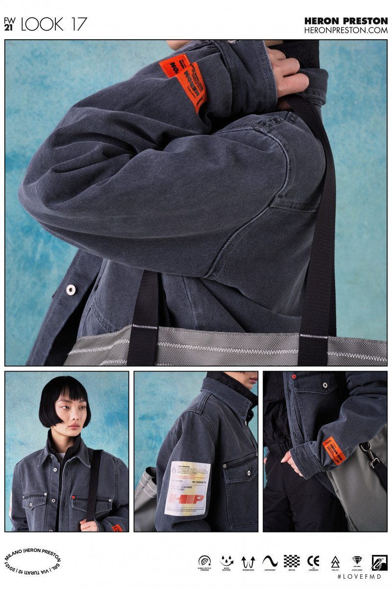 Mao Xiao Xing featured in  the Heron Preston lookbook for Autumn/Winter 2021