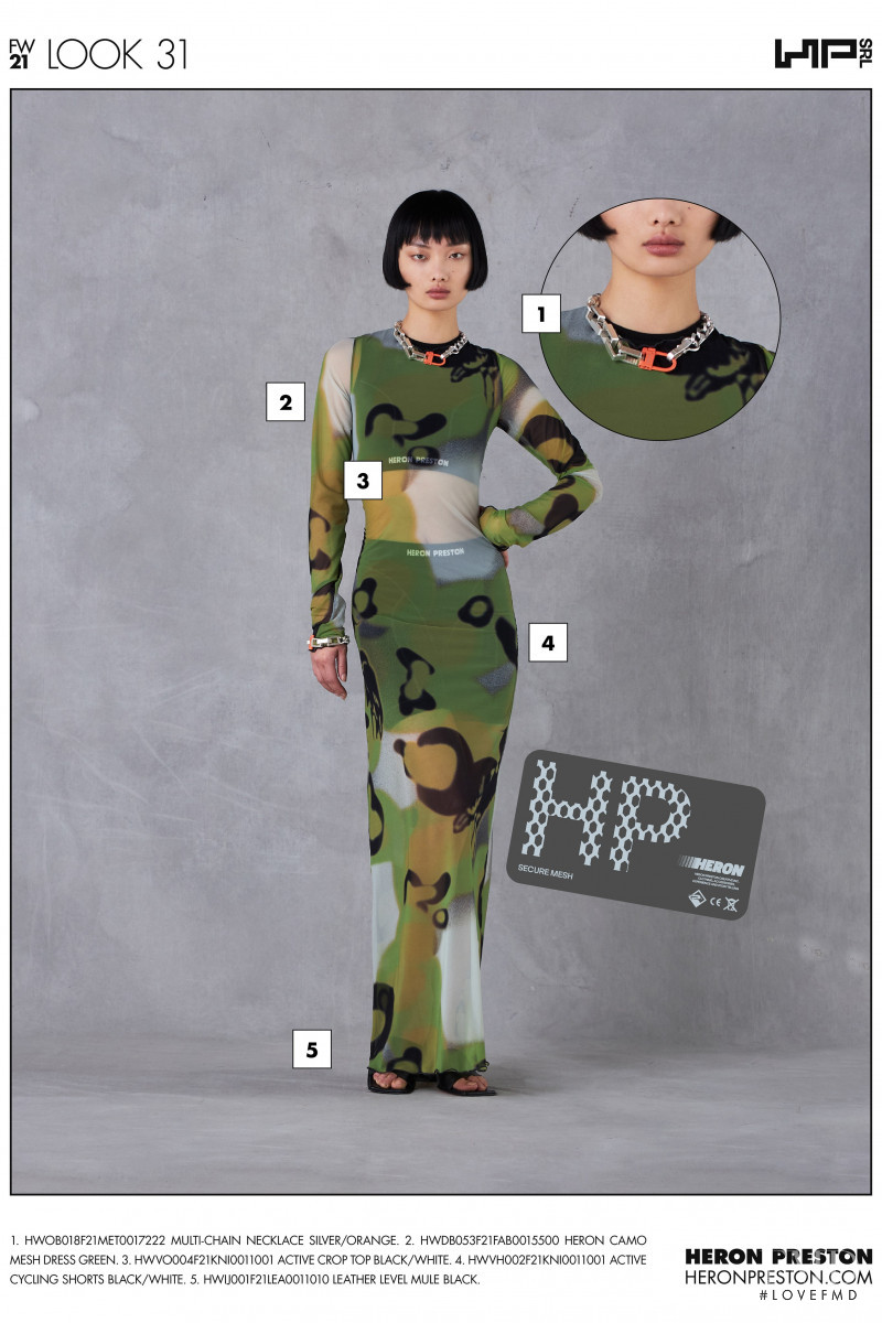 Mao Xiao Xing featured in  the Heron Preston lookbook for Autumn/Winter 2021
