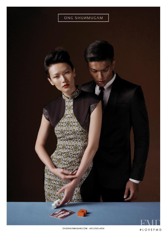 Gwen Lu featured in  the Ong Shunmugam advertisement for Spring/Summer 2013