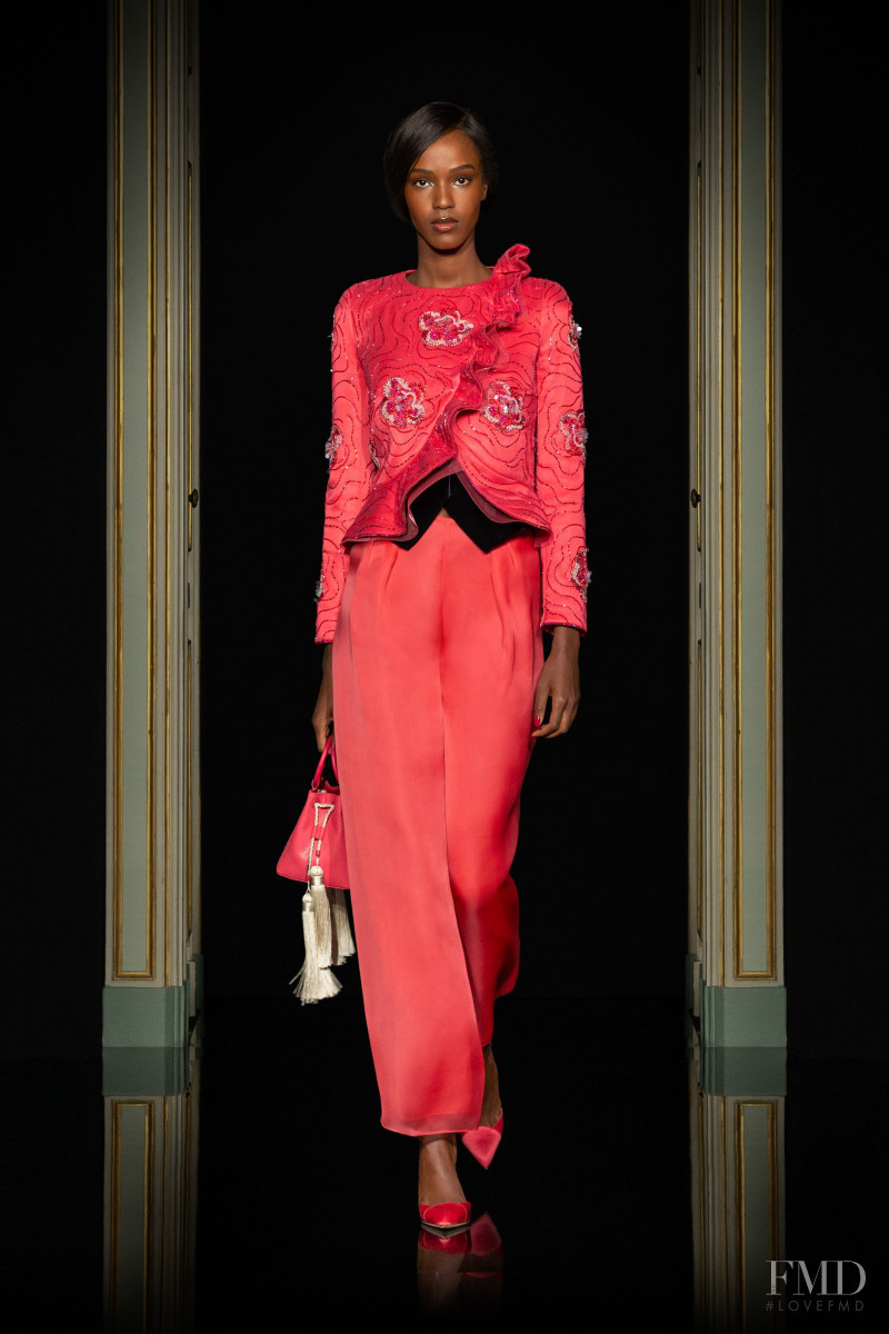 Leila Ndabirabe featured in  the Armani Prive fashion show for Spring/Summer 2021