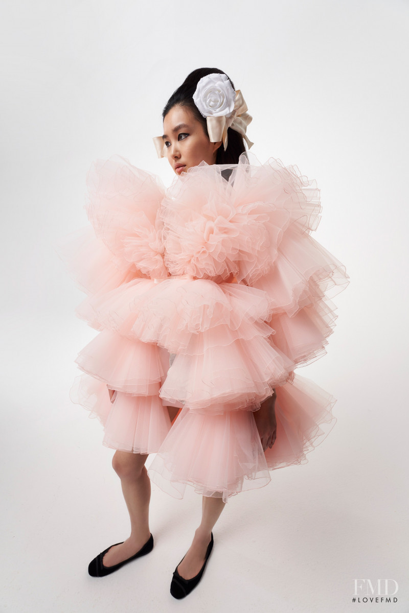 Estelle Chen featured in  the Giambattista Valli Haute Couture lookbook for Spring/Summer 2021