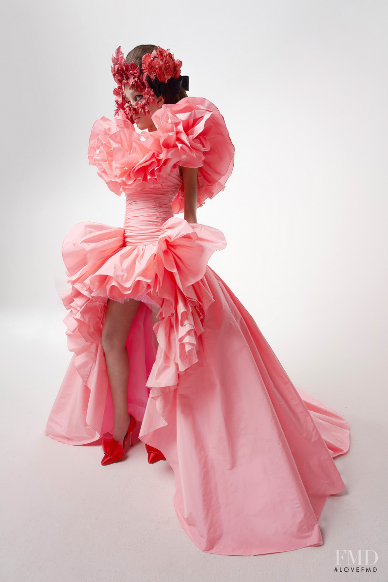 Essoye Mombot featured in  the Giambattista Valli Haute Couture lookbook for Spring/Summer 2021