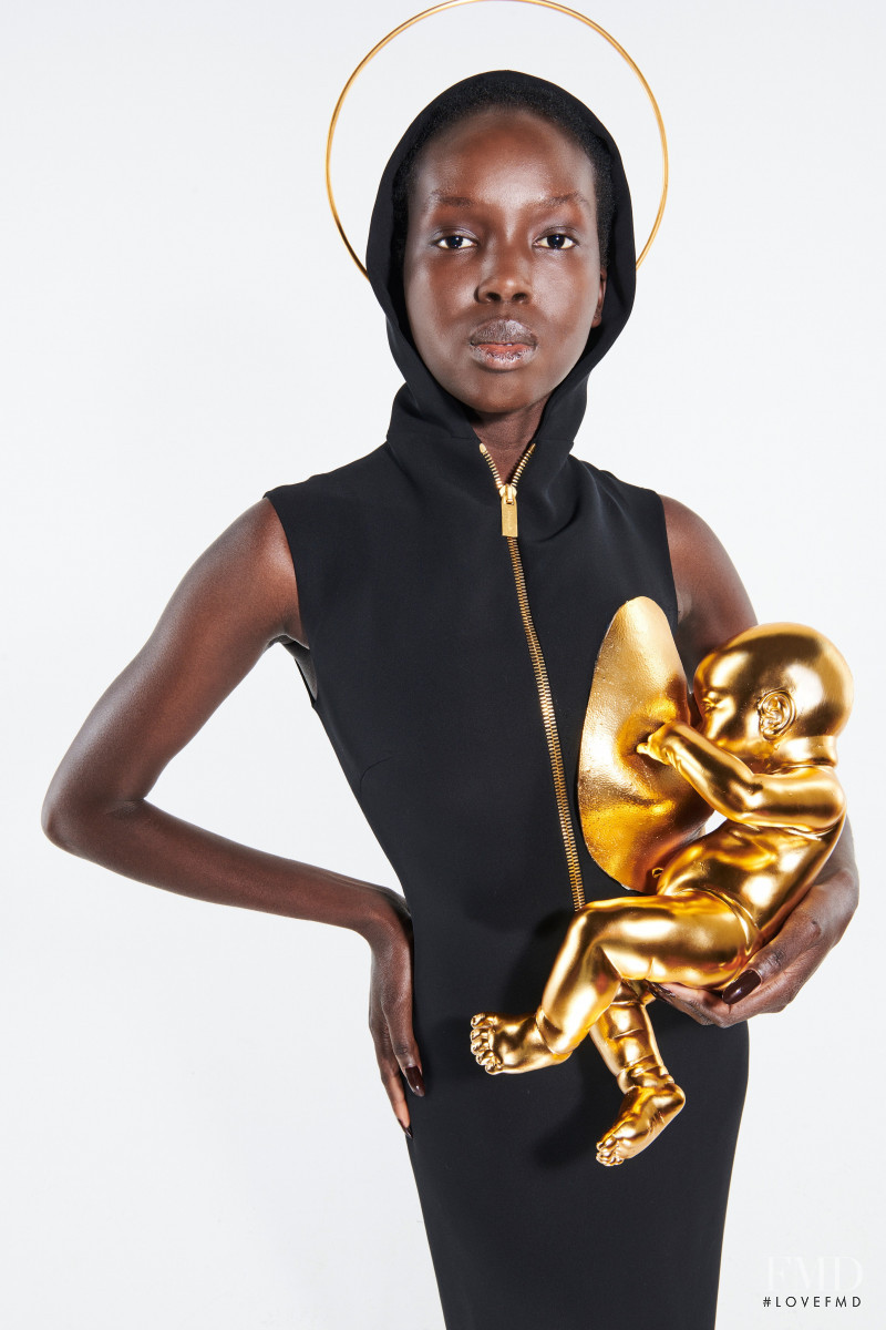Ajok Madel featured in  the Schiaparelli lookbook for Spring/Summer 2021