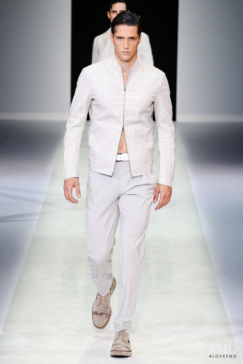 Elia Cometti featured in  the Emporio Armani fashion show for Spring/Summer 2014