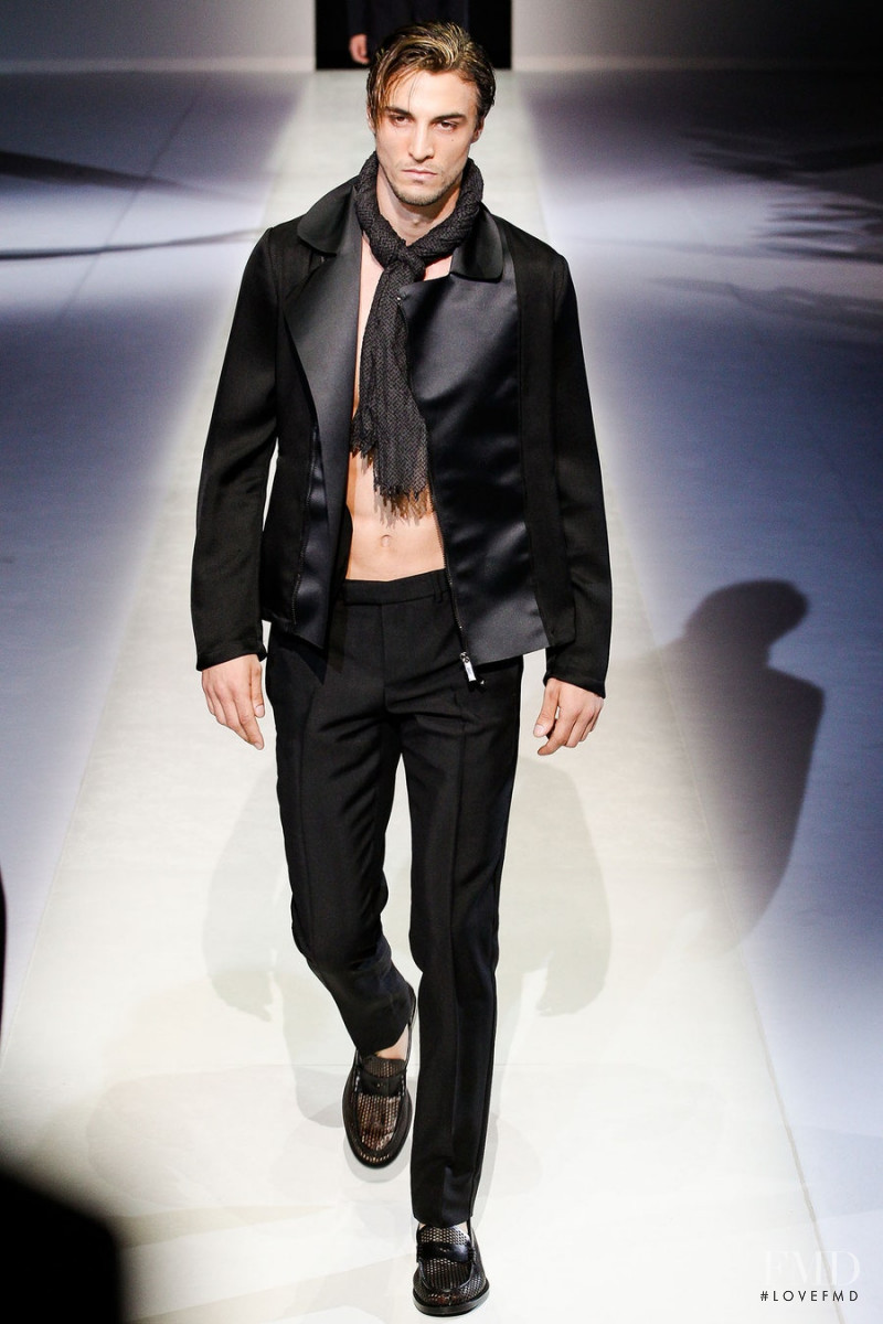 Nikolai Danielsen featured in  the Emporio Armani fashion show for Spring/Summer 2014