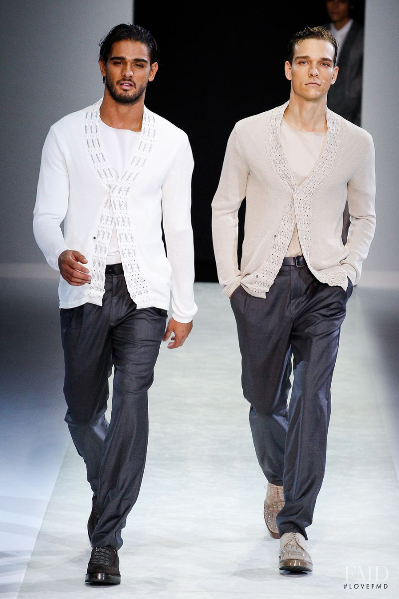 Alexandre Cunha featured in  the Emporio Armani fashion show for Spring/Summer 2014