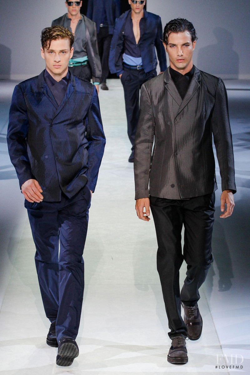 Lucas Mascarini featured in  the Emporio Armani fashion show for Spring/Summer 2014