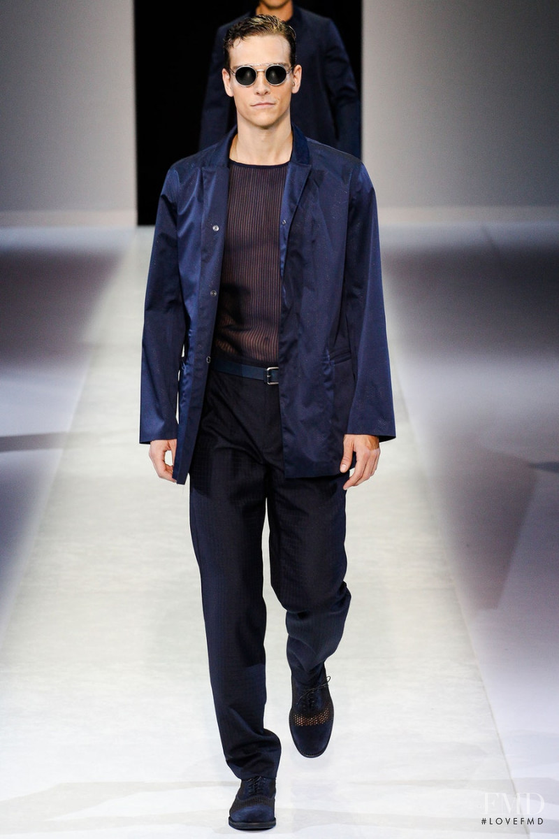 Alexandre Cunha featured in  the Emporio Armani fashion show for Spring/Summer 2014