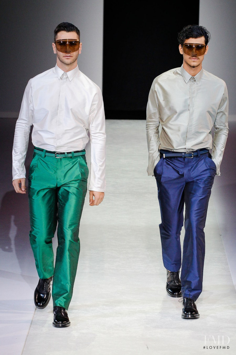 Jack Vanderhart featured in  the Emporio Armani fashion show for Spring/Summer 2014