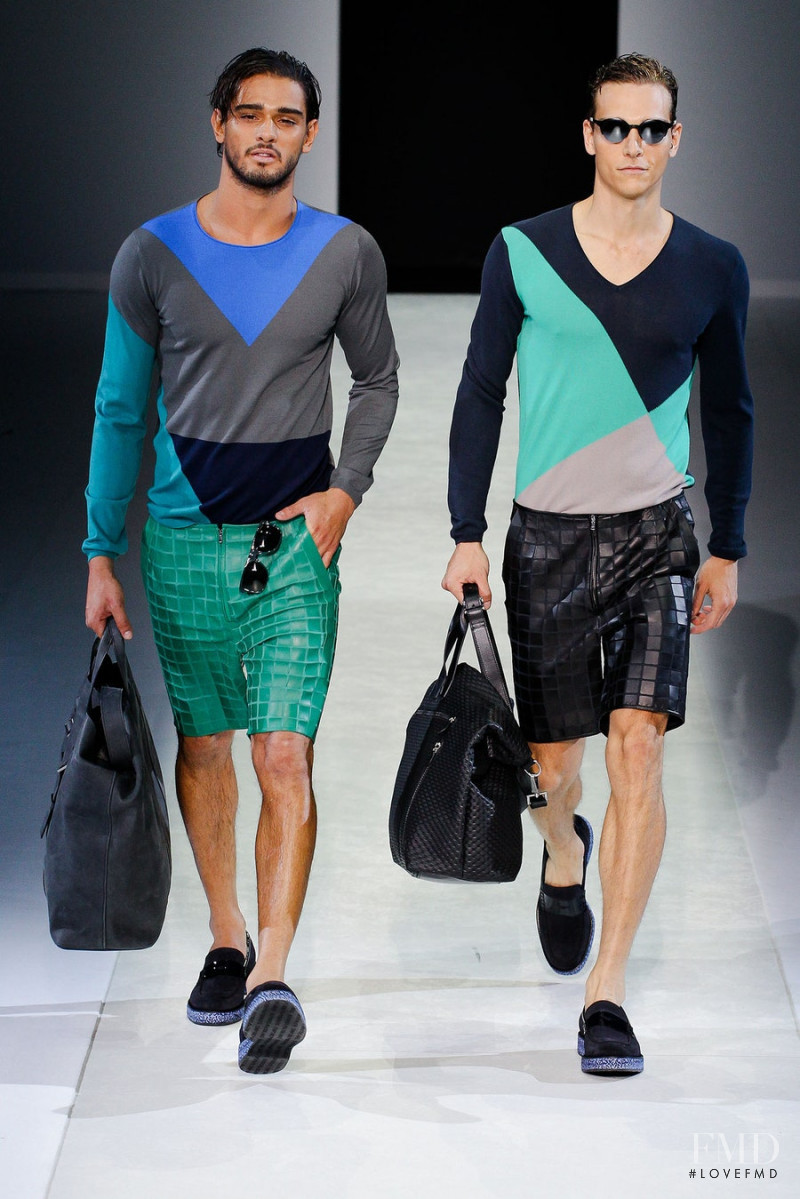 Alexandre Cunha featured in  the Emporio Armani fashion show for Spring/Summer 2014