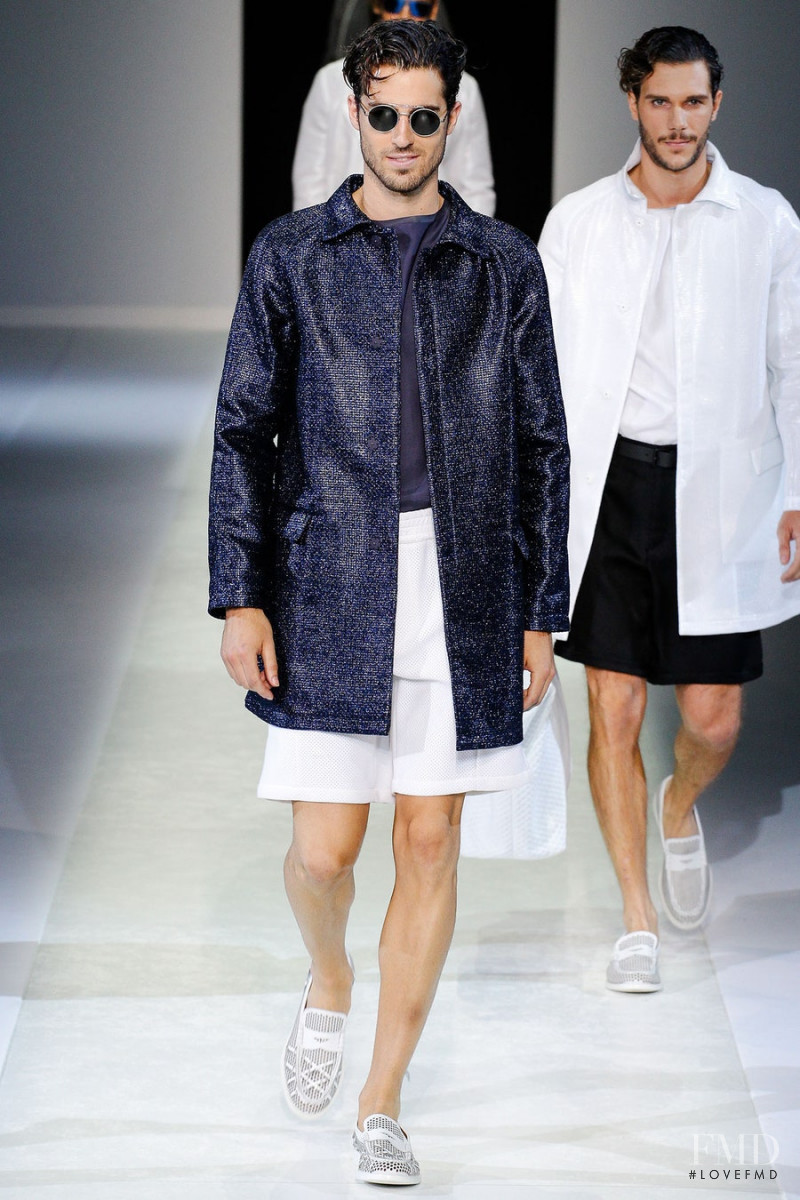 Antonio Navas featured in  the Emporio Armani fashion show for Spring/Summer 2014