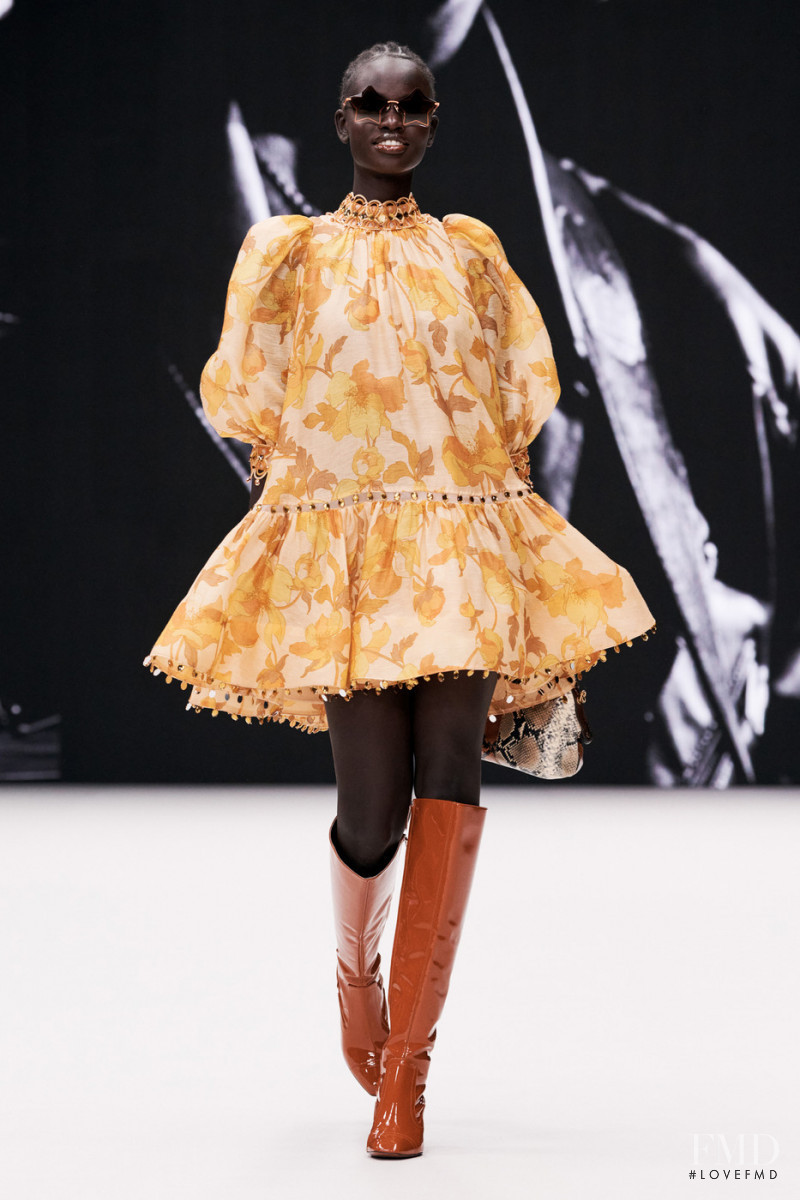 Koujayn Nyajuok Wiew featured in  the Zimmermann fashion show for Autumn/Winter 2021