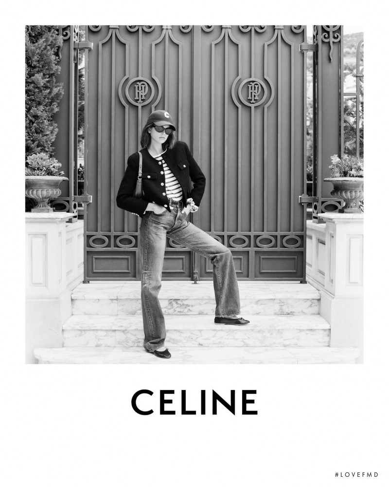 Kaia Gerber featured in  the Celine advertisement for Spring/Summer 2021