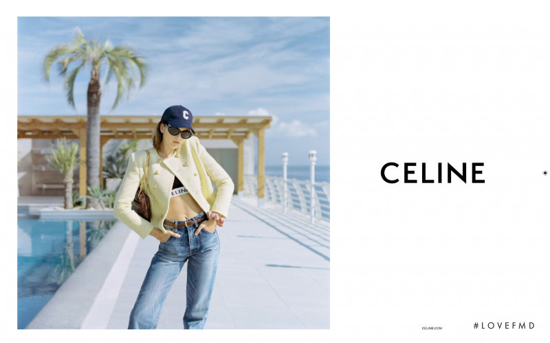 Kaia Gerber featured in  the Celine advertisement for Spring/Summer 2021