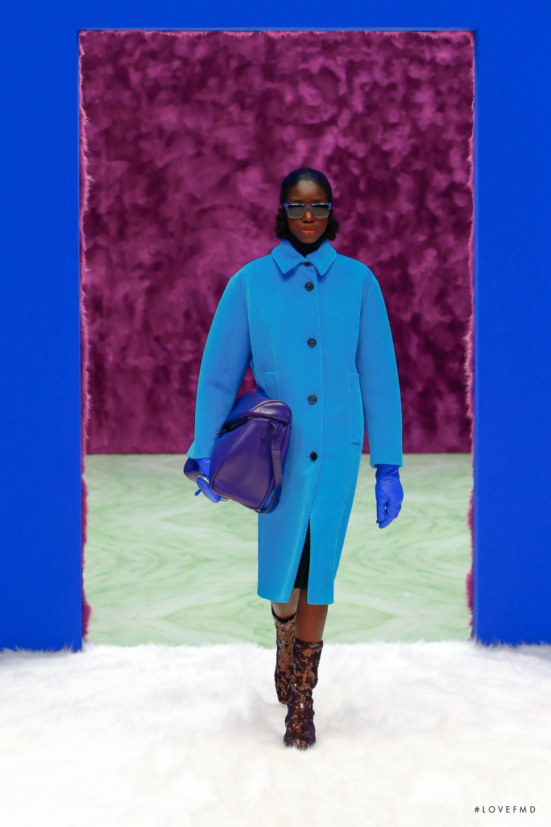 Kodou Charrier featured in  the Prada fashion show for Autumn/Winter 2021