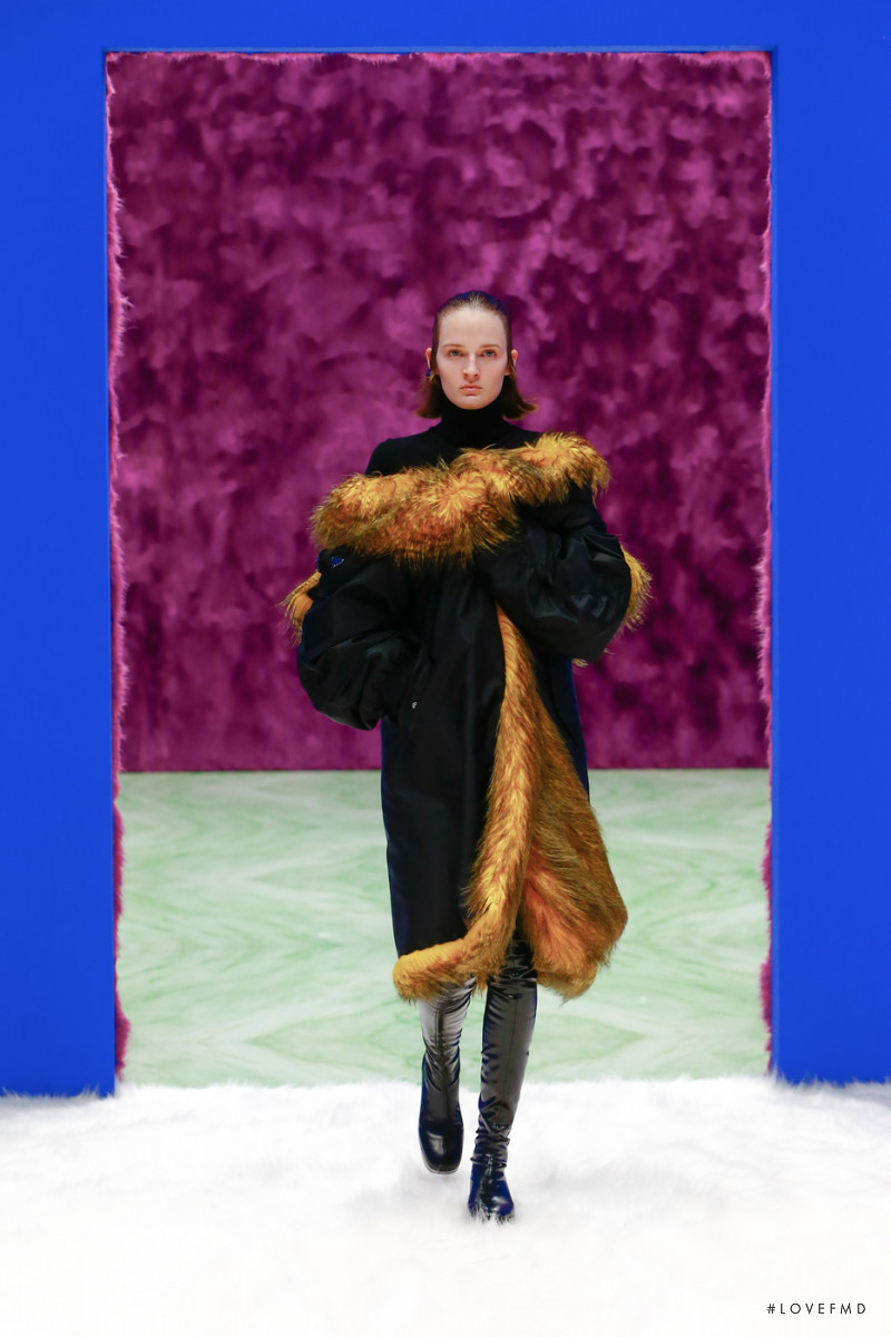 Denisa Smolikova featured in  the Prada fashion show for Autumn/Winter 2021