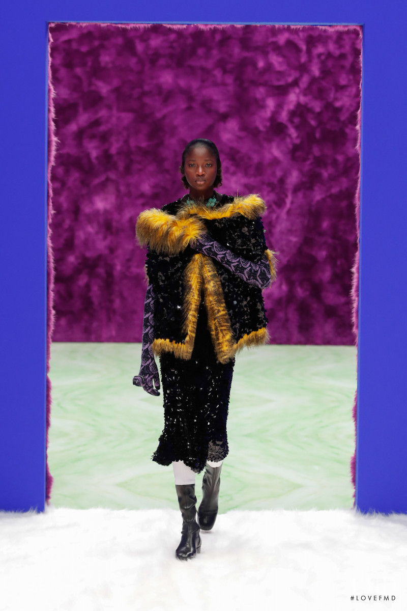 Tina Diedhiou featured in  the Prada fashion show for Autumn/Winter 2021