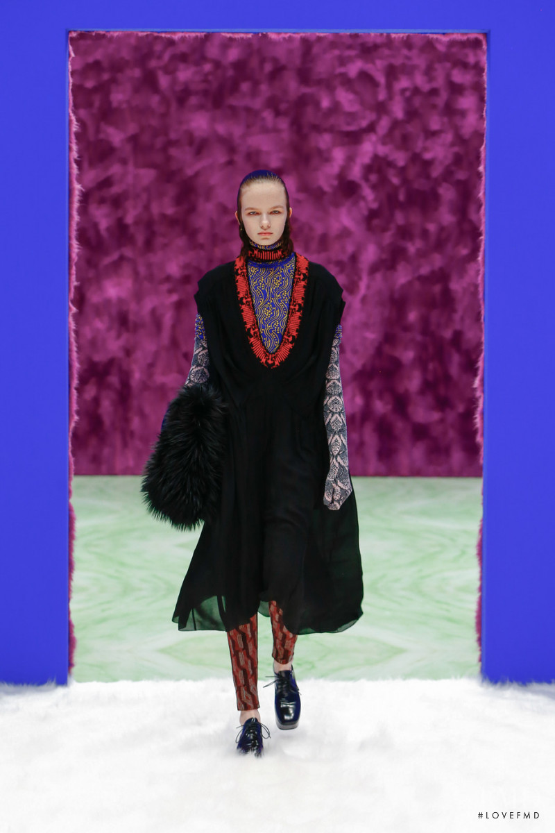 Evelina Grinberga featured in  the Prada fashion show for Autumn/Winter 2021
